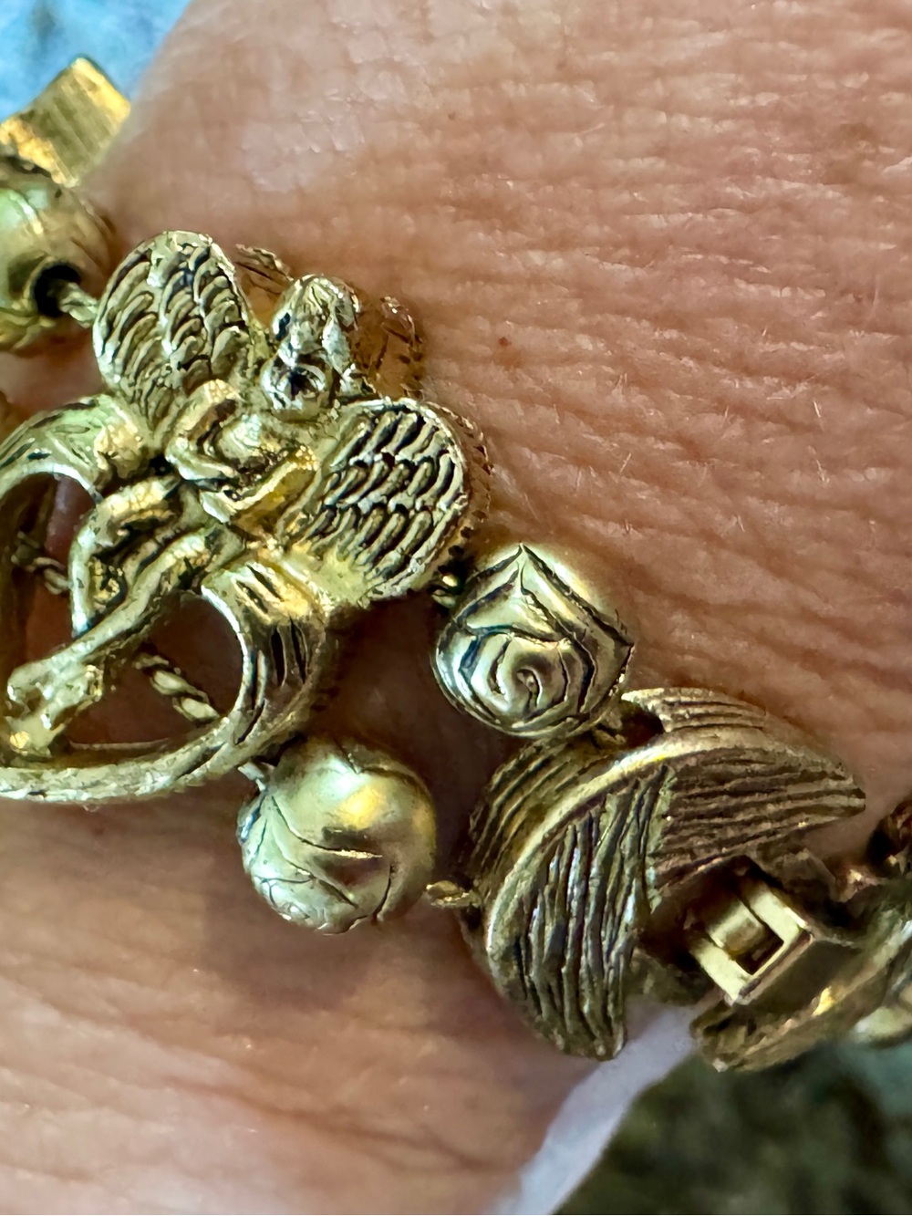 Gold Tone Angel Charm Slide Bracelet - Women's Jewelry